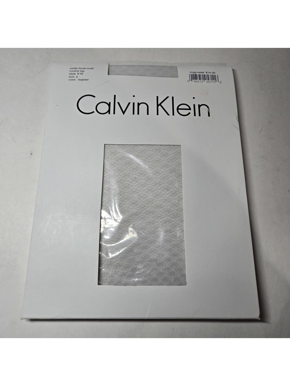 Nylons / Calvin Klein Register Pantyhose / Petit Floral Motif / Style K18 / Sz A